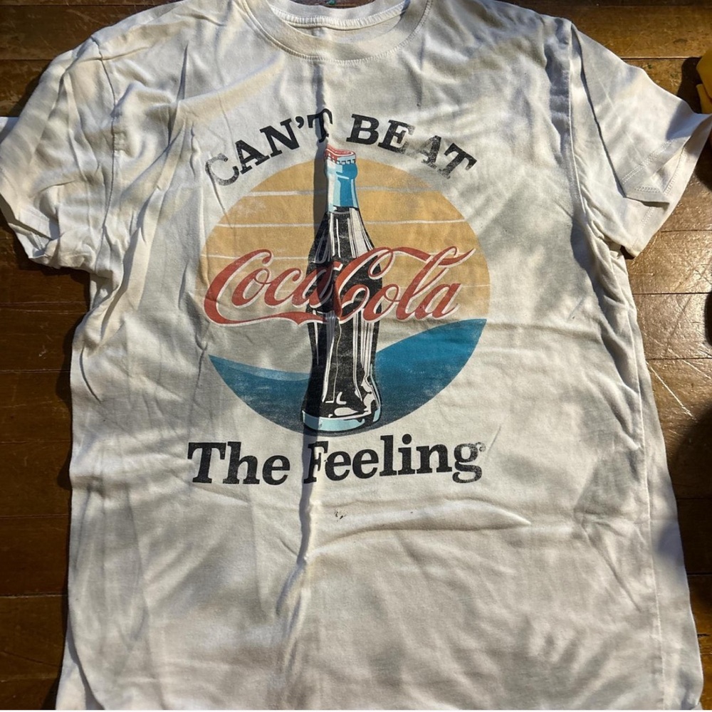 Coca Cola Vintage White Tee with Retro Graphic